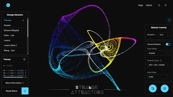 バタフライ効果を“目で見る”：Three.jsで体験するストレンジアトラクターが面白すぎる